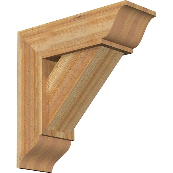 Ekena Millwork Traditional Traditional Rough Sawn Bracket w/ Offset Brace, Western Red Cedar, 8"W x 24"D x 24"H BKT0806X24X24TRA01RWR - main